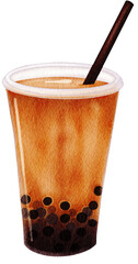 Bubble Tea Watercolor