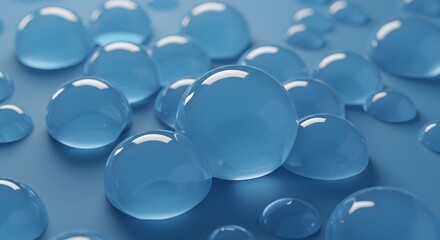 Professional Macro Photography of Blue Water Droplets for Environmental Conservation and Sustainable Water Management Campaigns