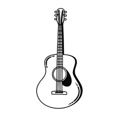 Obraz premium Guitars vector art illustration. Vector guitars on white background. Symbols of classic electric guitars for a store or music application. Electric and acoustic, bass, music instrument. 