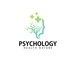 psychology logo creative health mind nature concept human tree