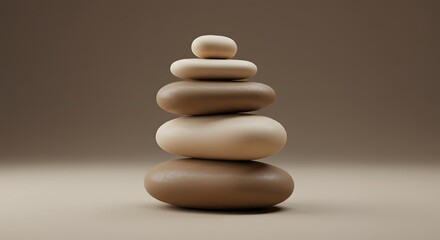 Zen stone stack for natural balance and mindful environmental awareness
