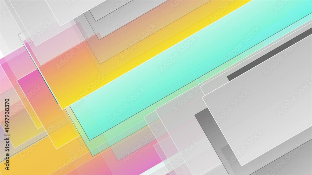 Poster Bright minimal stripes with lines abstract tech background. Seamless looping geometric motion design. Video animation Ultra HD 4K 3840x2160