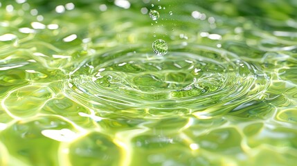 Water Drop Impact on Green Liquid Surface