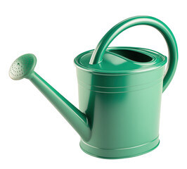 Green watering can with transparent background