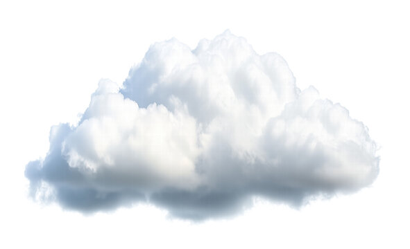 Realistic white cloud floating on transparent background