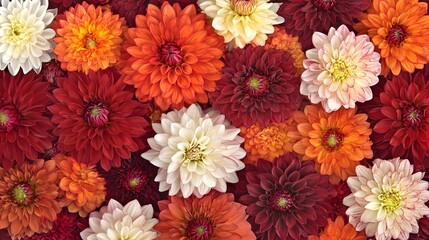 Vibrant Autumn Dahlia Flower Background Texture