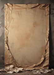 Crumpled, layered vintage posters, distressed background, empty space , ripped, texture