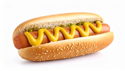 hot dog with mustard