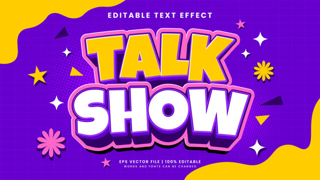 Talk show 3d editable text effect
