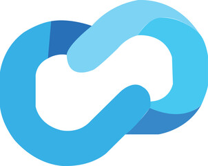 Vector Abstract Blue Loop, Modern Intertwined Connection Design.