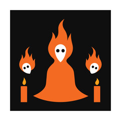 Fototapeta premium flames lighting ghostly figures.eps