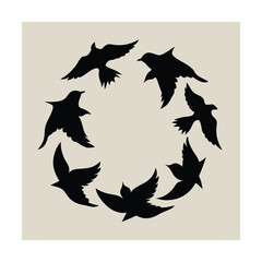 Fototapeta premium flock of crows circling (3).eps