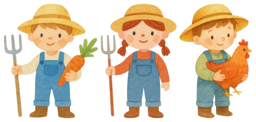PNG Cute farmer illustration design., transparent background