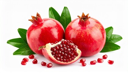 pomegranate with leaves