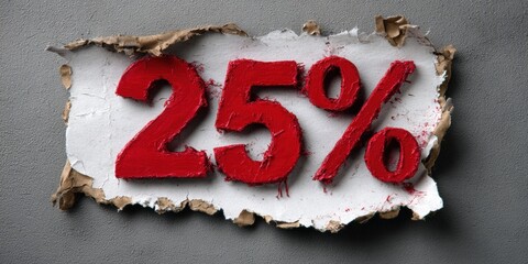 A striking visual representation of a 25% discount.