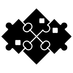 puzzles icon black vector silhouette isolated on a transparent background
