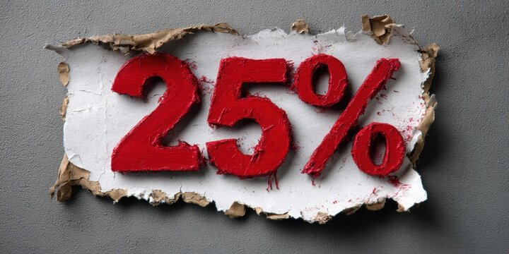 A striking visual representation of a 25% discount.