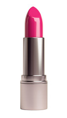 Pink lipstick standing on transparent background, beauty and makeup product