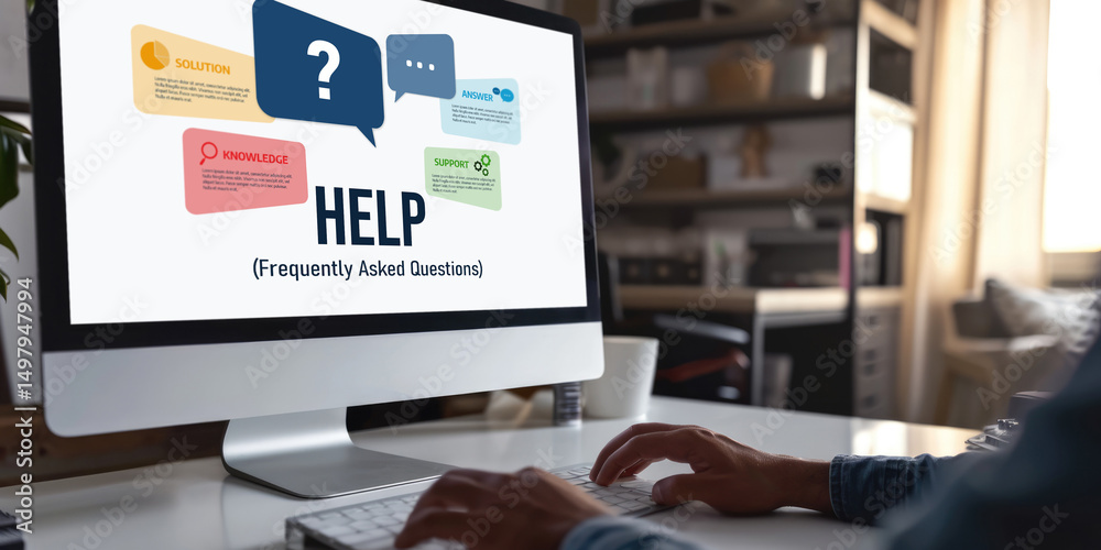 Poster help screen on the website provide answer to faq frequently asked question brisk with knowledge info