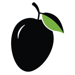 silhouette mango on white background