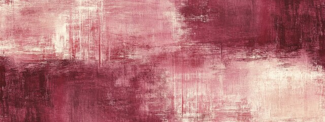 Obraz premium Retro abstract texture in burgundy and muted pink tones, distressed grain overlay and classic brush stroke patterns