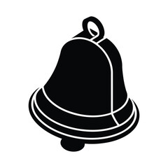 3D Isometric Christmas Bell Icon with Festive Shadow