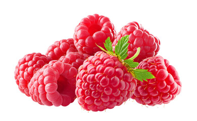 Raspberry fruit isolated on transparent background. Png format