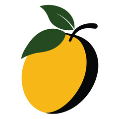 silhouette mango on white background