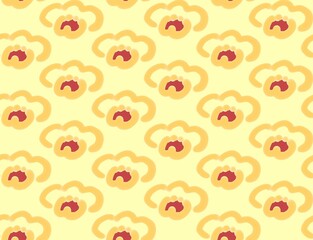 seamless pattern with yellow cloud design for fabric painting or wallpaper or baby kids or Japanese restaurant shop, yellow background