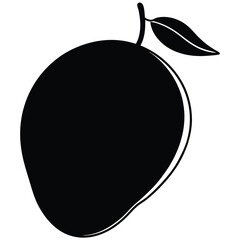 silhouette mango on white background