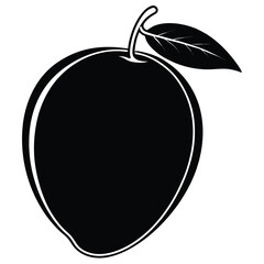 silhouette mango on white background