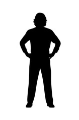 Obraz premium Confident Human Silhouette Standing with Hands on Hips 