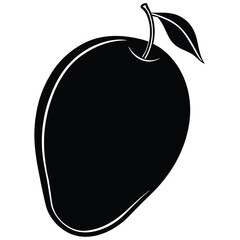 silhouette mango on white background