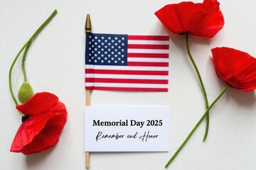 Memorial day 2025 remember and honor american flag poppies © Mithila Farzana