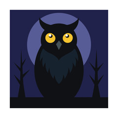 Fototapeta premium owl hooting in haunted woods (1).eps