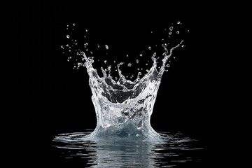 A splash of water on a black background