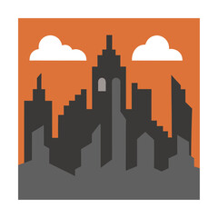 Fototapeta premium ruined city skyline in ash (2).eps