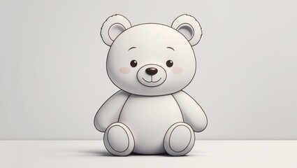 Obraz premium adorable teddy bear sticker for a car, featuring clean lines, smooth curves, and a tender expression, with a soft, rounded shape and a sweet facial expression