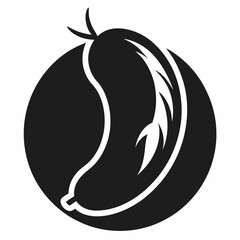 Great Northern Bean Silhouette icon on white background