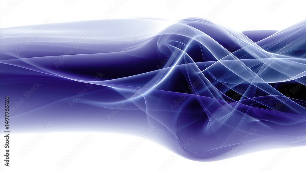 Poster colorful abstract wave patterns flow smoothly across a minimalistic background