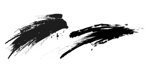 ink brush touch. black ink brush strokes frame. Black ink background painted by brush