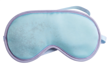 Light blue sleep mask isolated on a white background png ai generated