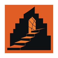 webbed staircase in ruined house (3).eps