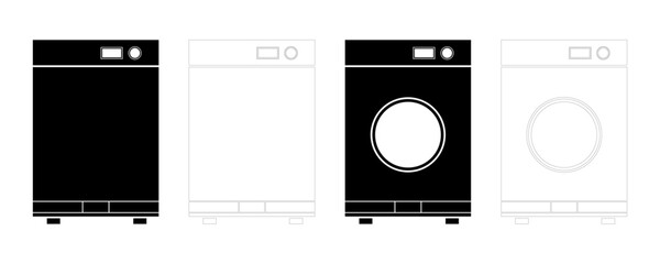 Clothes Washing Machine logo icon. laundry washer sign. home appliance electric wash machine.