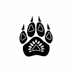creative Silhouette Paw Print icon Vector Illustration 