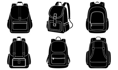 Minimalist Backpack silhouette vector
