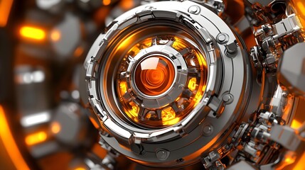 Futuristic Symbol with Subtle Elements and Combination of Technology