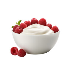 Bowl of Yogurt on Transparent Background

