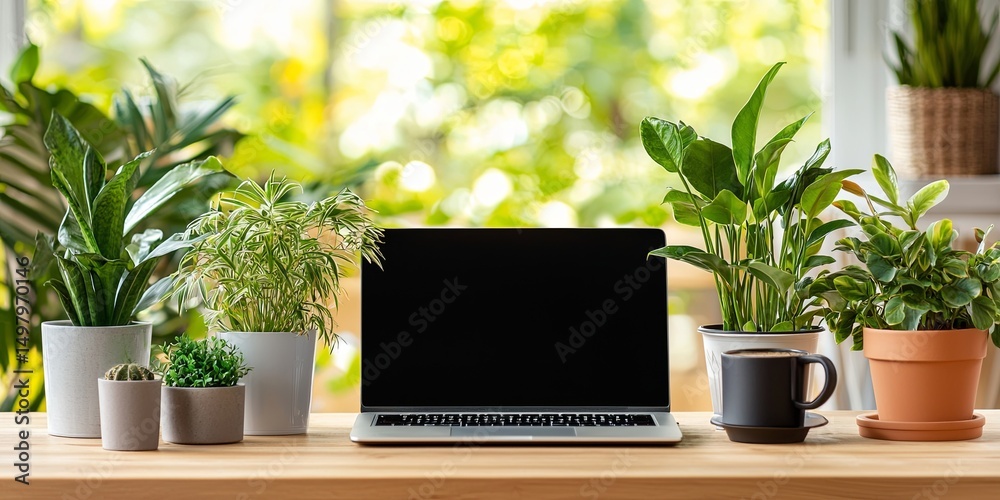 Poster businessman laptop coffee break brainstorming session in a cozy cafe setting with a warm atmosphere 