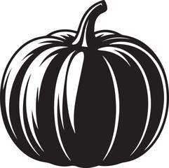 Pumpkin Silhouette Black Vector | Halloween Clipart Illustration Vector Format